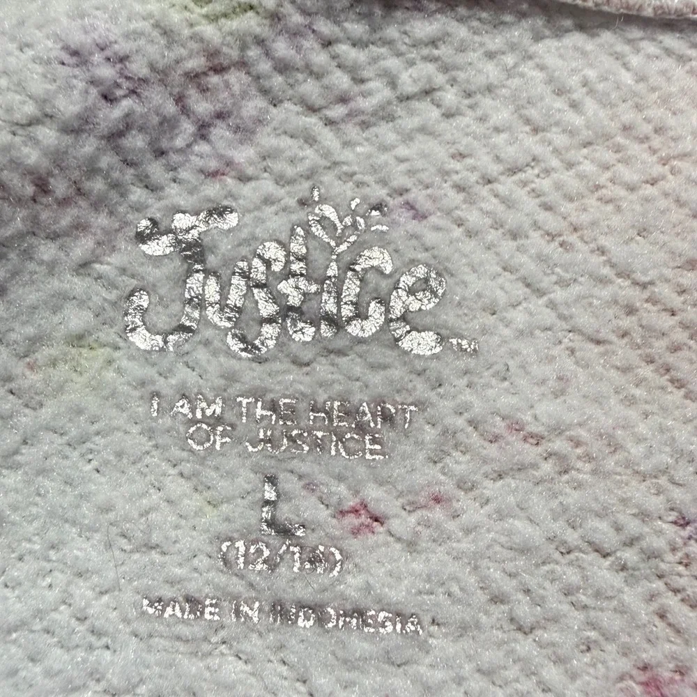 2010s Justice Paint Splatter Hoodie Girls L 12/14 Glitter Logo Hooded
